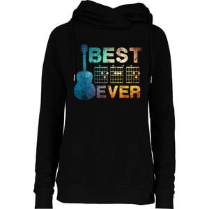 Best Dad Ever Guitar Chords Guitarist Father Fathers Day Womens Funnel Neck Pullover Hood