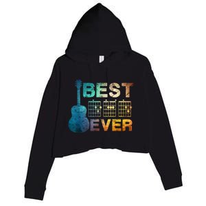 Best Dad Ever Guitar Chords Guitarist Father Fathers Day Crop Fleece Hoodie