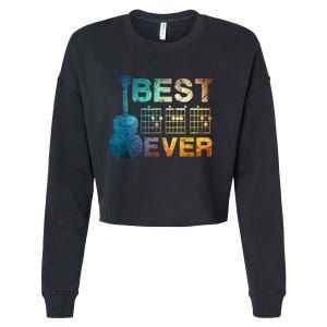 Best Dad Ever Guitar Chords Guitarist Father Fathers Day Cropped Pullover Crew