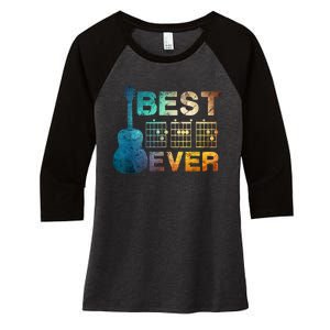 Best Dad Ever Guitar Chords Guitarist Father Fathers Day Women's Tri-Blend 3/4-Sleeve Raglan Shirt