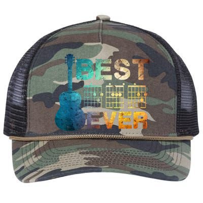 Best Dad Ever Guitar Chords Guitarist Father Fathers Day Retro Rope Trucker Hat Cap