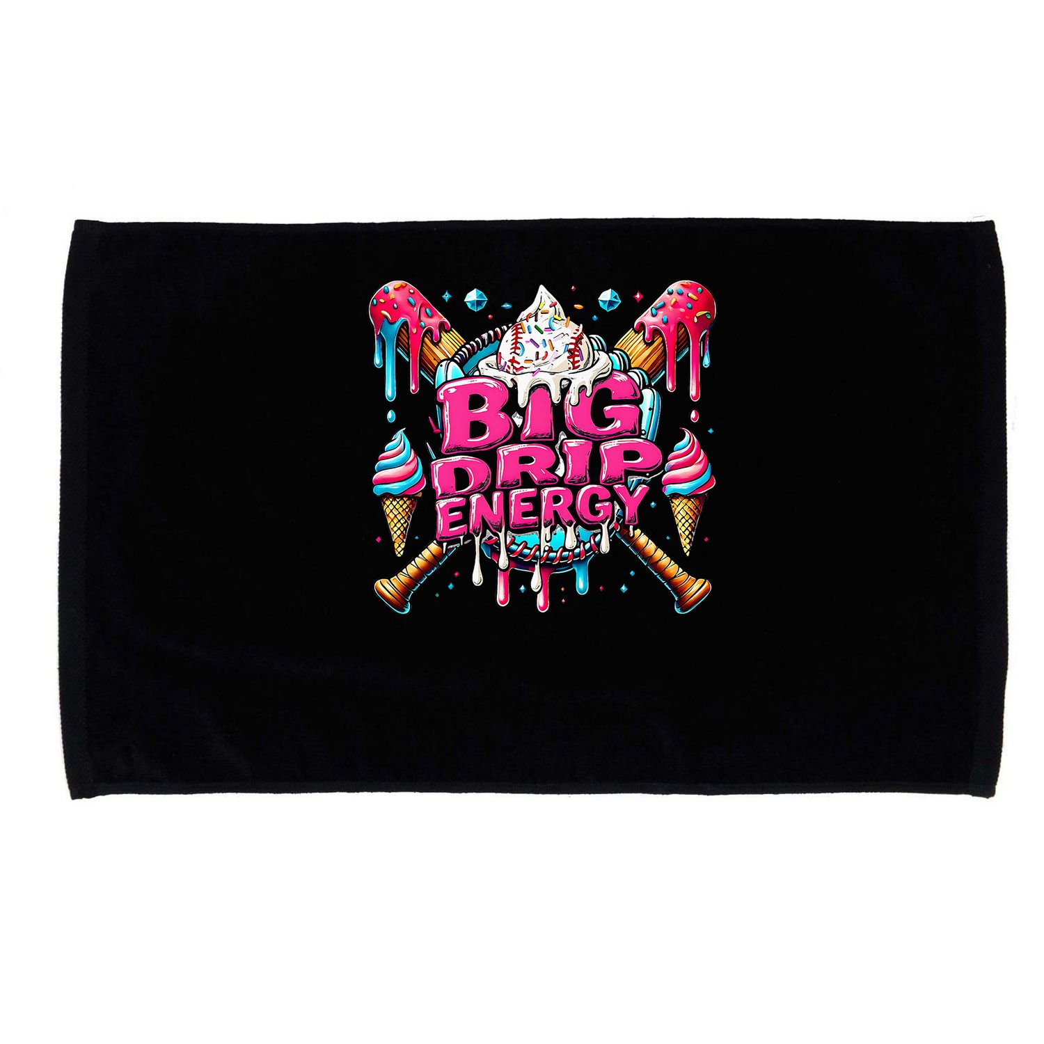 Big Drip Energy Baseball Drip Ice Cream Sprinkles Microfiber Hand Towel
