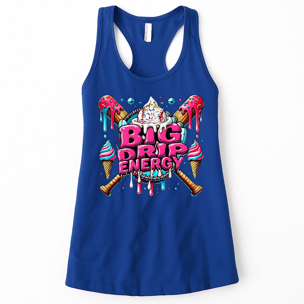 Big Drip Energy Baseball Drip Ice Cream Sprinkles Womens Tank Top