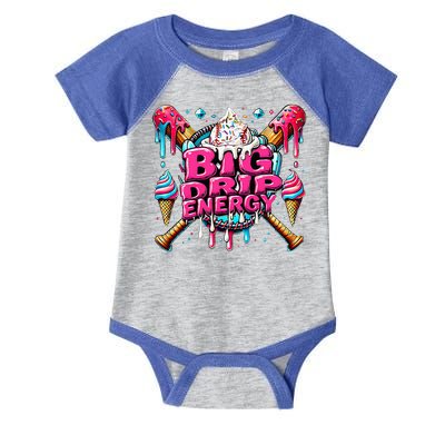 Big Drip Energy Baseball Drip Ice Cream Sprinkles Infant Baby Jersey Bodysuit