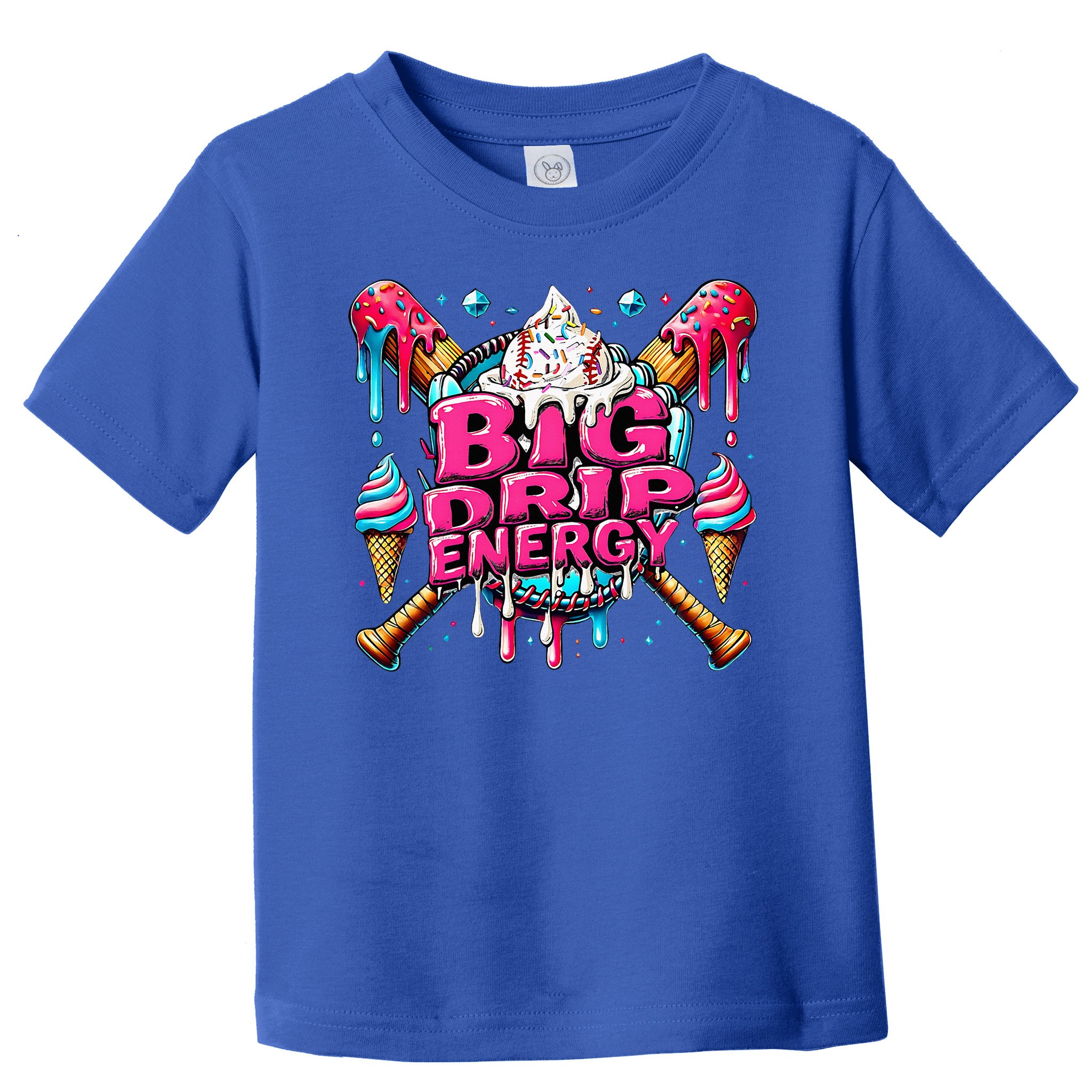 Big Drip Energy Baseball Drip Ice Cream Sprinkles Toddler T-Shirt