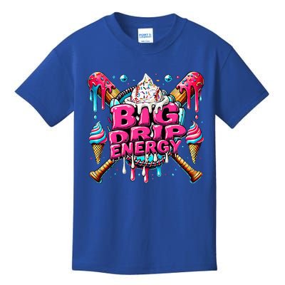 Big Drip Energy Baseball Drip Ice Cream Sprinkles Kids T-Shirt