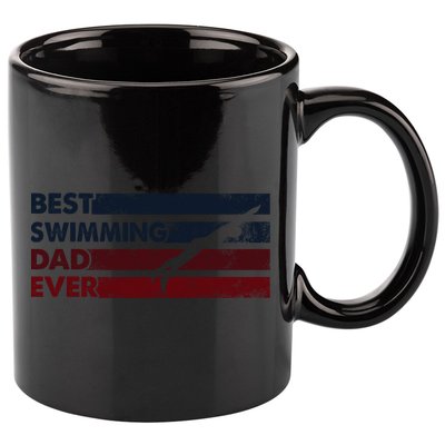 Best Dad Ever Father Vintage Swimming Cool Gift 11oz C Handle Ceramic Mug
