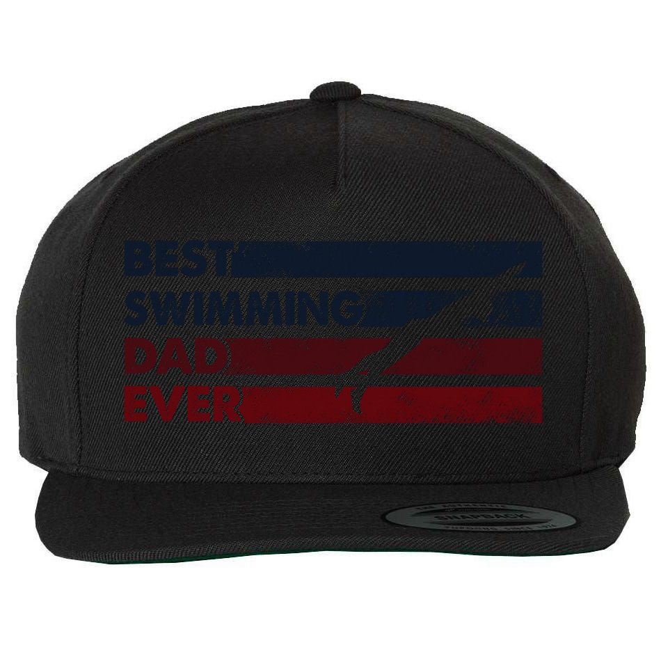 Best Dad Ever Father Vintage Swimming Cool Gift Wool Snapback Cap