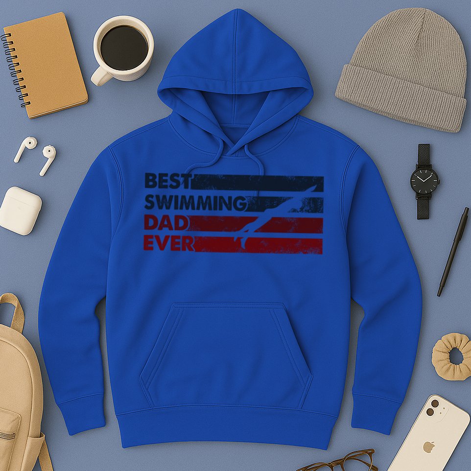 Best Dad Ever Father Vintage Swimming Cool Gift Hoodie