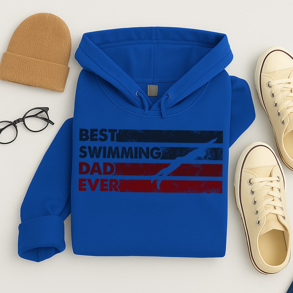 Best Dad Ever Father Vintage Swimming Cool Gift Hoodie