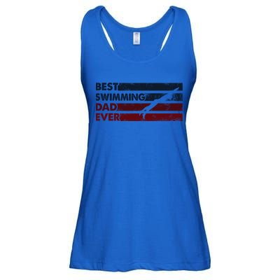 Best Dad Ever Father Vintage Swimming Cool Gift Ladies Essential Flowy Tank