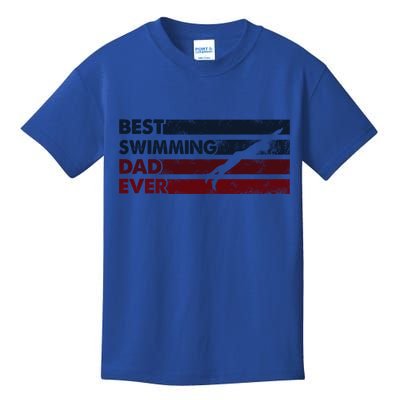Best Dad Ever Father Vintage Swimming Cool Gift Kids T-Shirt