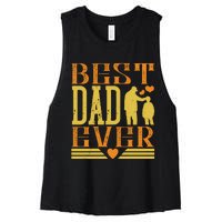 Best Dad Ever Women's Racerback Cropped Tank