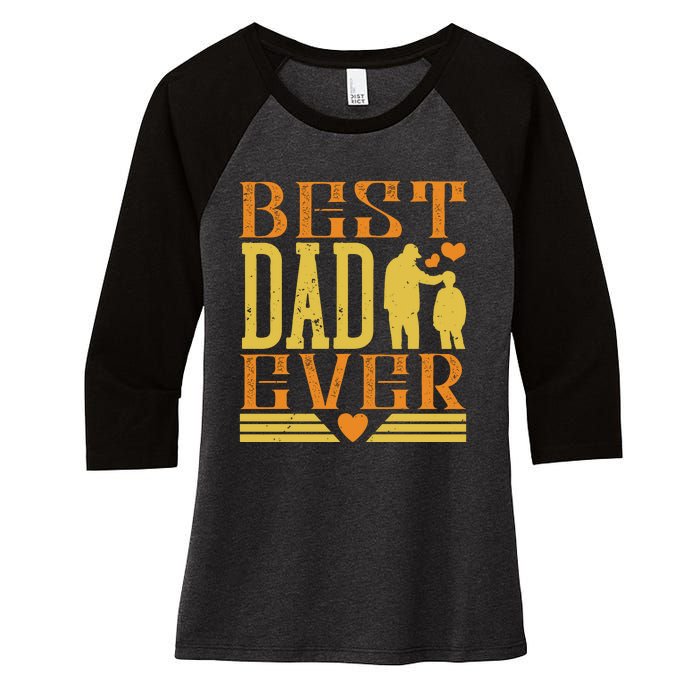 Best Dad Ever Women's Tri-Blend 3/4-Sleeve Raglan Shirt