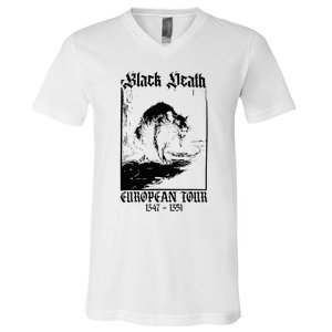 Black Death European V-Neck T-Shirt