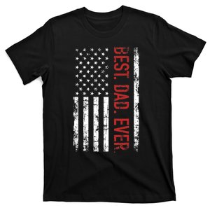 Best Dad Ever US American Flag Gift For Fathers Day T-Shirt