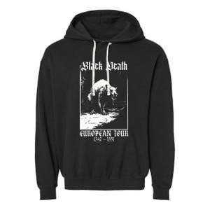 Black Death European Plague Rat Medieval History Goth Garment-Dyed Fleece Hoodie