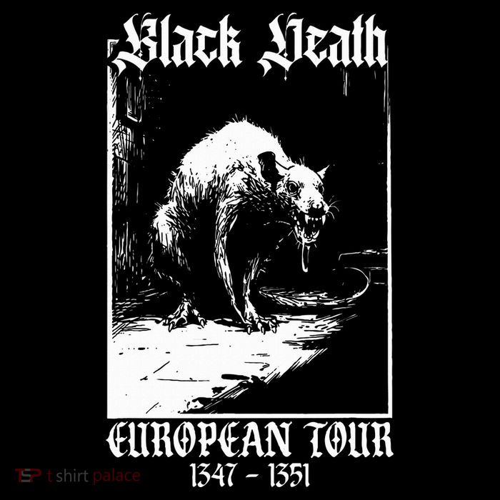 Black Death European Plague Rat Medieval History Goth T-Shirt