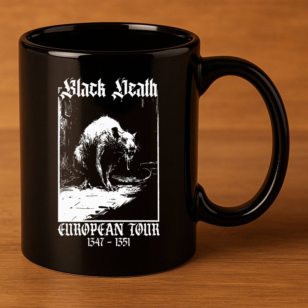 Black Death European Plague Rat Medieval History Goth 11oz C Handle Ceramic Mug