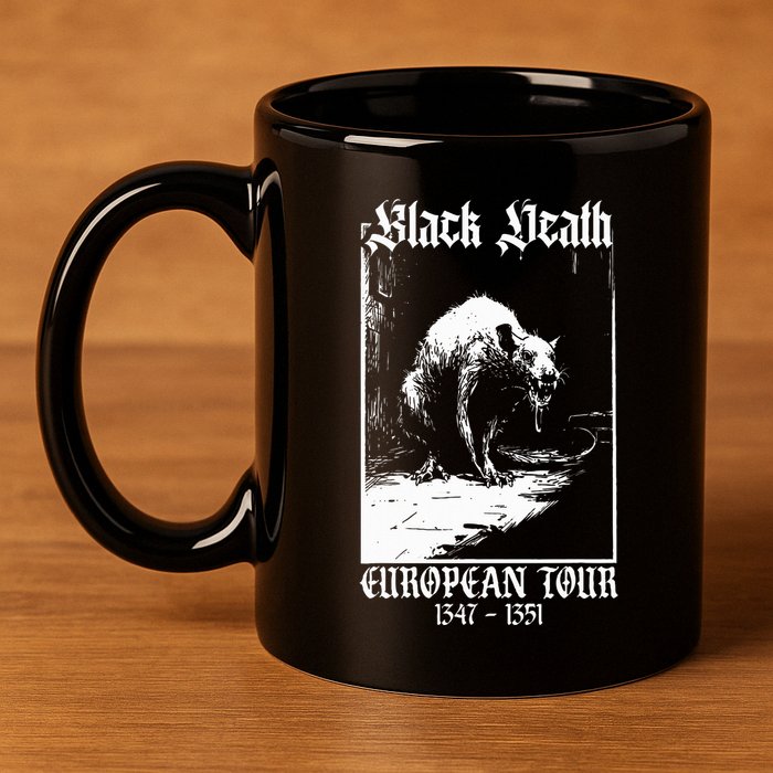 Black Death European Plague Rat Medieval History Goth 11oz C Handle Ceramic Mug