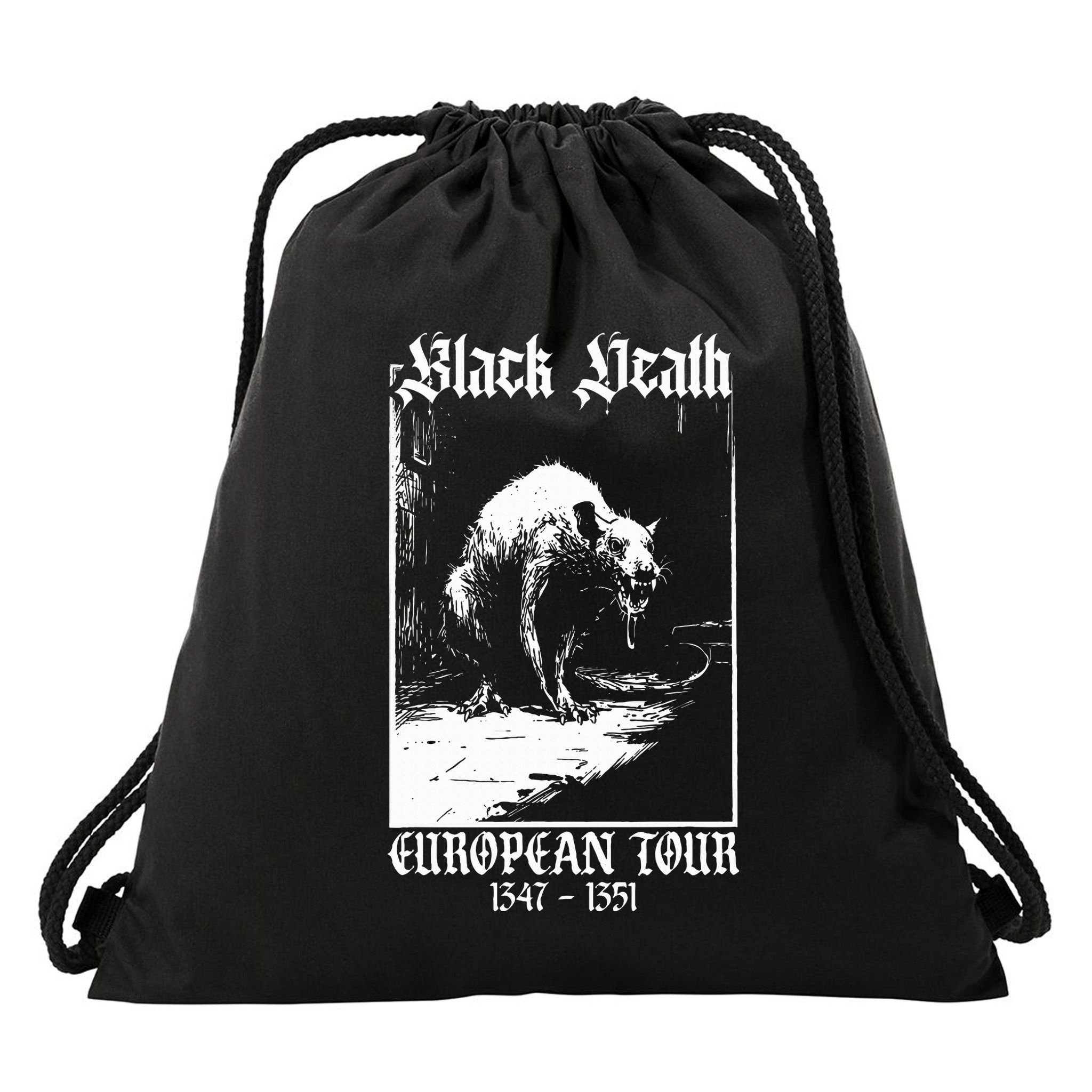 Black Death European Plague Rat Medieval History Goth Drawstring Bag