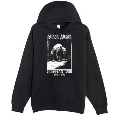 Black Death European Plague Rat Medieval History Goth Premium Pullover Hoodie