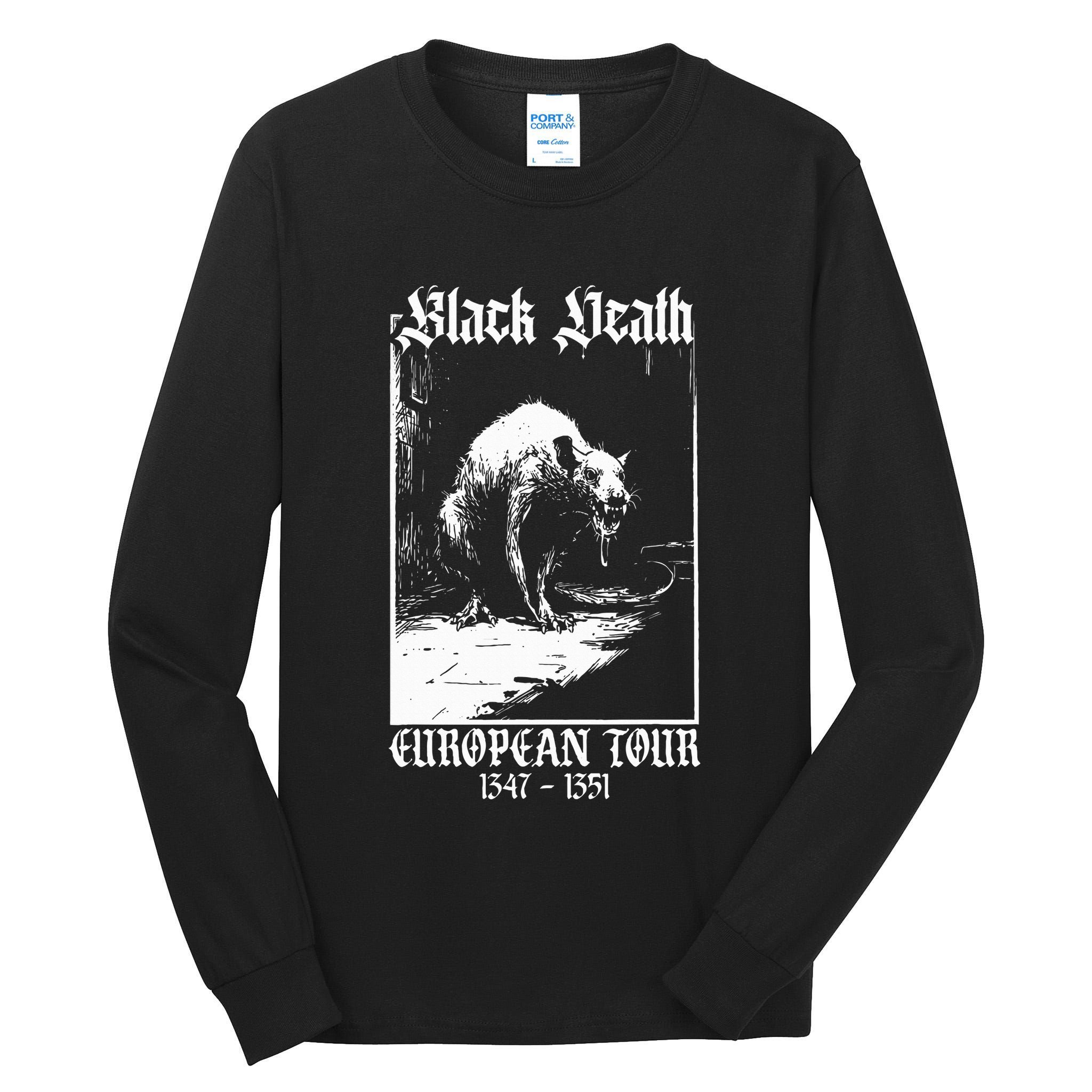 Black Death European Plague Rat Medieval History Goth Tall Long Sleeve T-Shirt