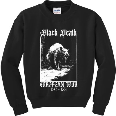 Black Death European Plague Rat Medieval History Goth Kids Sweatshirt