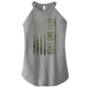 Best Dad Ever American Military Camouflage Flag Gift Father Gift Women’s Perfect Tri Rocker Tank