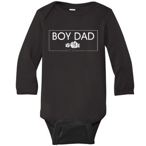 Boy Dad Est 2024 Boy Dad To Be Fathers Day 2024 New Dad Baby Long Sleeve Bodysuit