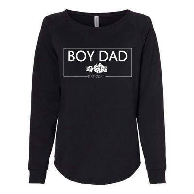 Boy Dad Est 2024 Boy Dad To Be Fathers Day 2024 New Dad Womens California Wash Sweatshirt