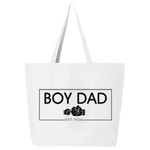 Boy Dad Est 2024 Boy Dad To Be Fathers Day 2024 New Dad 25L Jumbo Tote