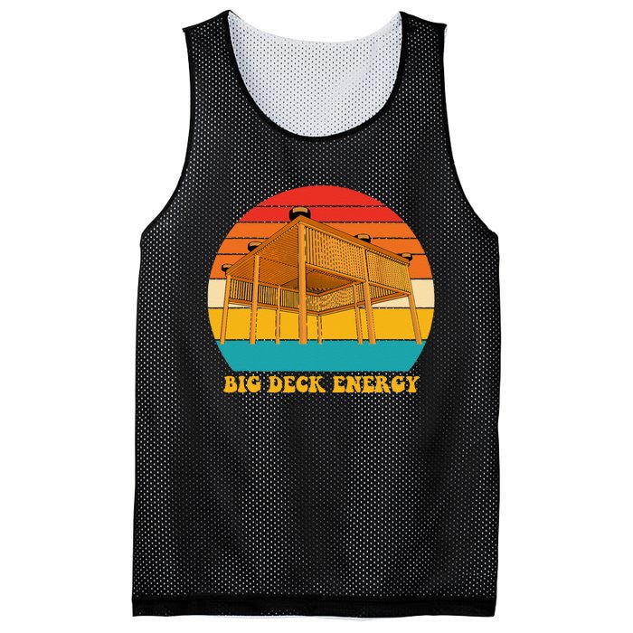 Big Deck Energy Funny Retro Vintage Mesh Reversible Basketball Jersey Tank