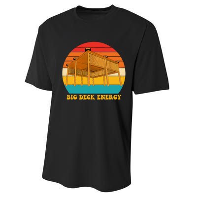 Big Deck Energy Funny Retro Vintage Performance Sprint T-Shirt