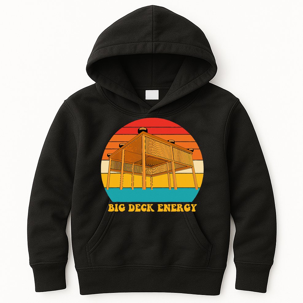 Big Deck Energy Funny Retro Vintage Kids Hoodie