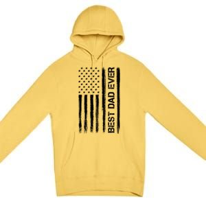 Best Dad Ever American Flag Funny Fathers Day Premium Pullover Hoodie