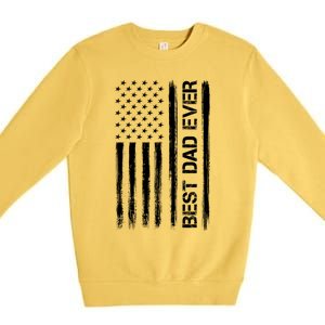 Best Dad Ever American Flag Funny Fathers Day Premium Crewneck Sweatshirt