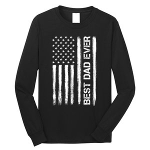 Best Dad Ever American Flag Funny Fathers Day Long Sleeve Shirt