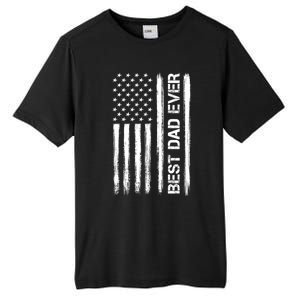 Best Dad Ever American Flag Funny Fathers Day Tall Fusion ChromaSoft Performance T-Shirt