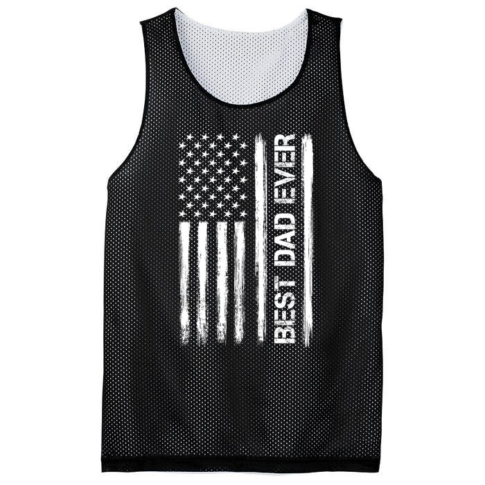 Best Dad Ever American Flag Funny Fathers Day Mesh Reversible Basketball Jersey Tank