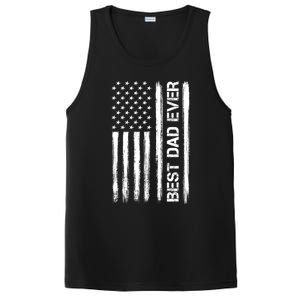 Best Dad Ever American Flag Funny Fathers Day PosiCharge Competitor Tank