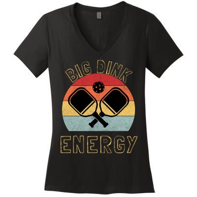 Big Dink Energy Pickleball Funny Dinking Pickle Ball Lover Women's V-Neck T-Shirt
