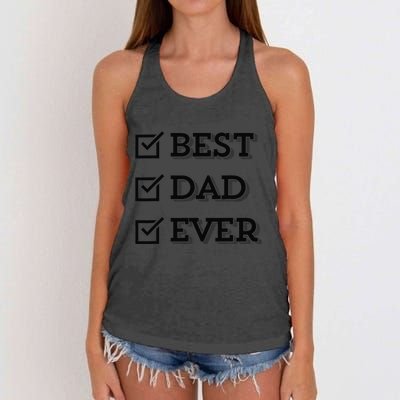 Best Dad Ever Gift For Dad From Daughter Sons Graphic Women's Knotted Racerback Tank