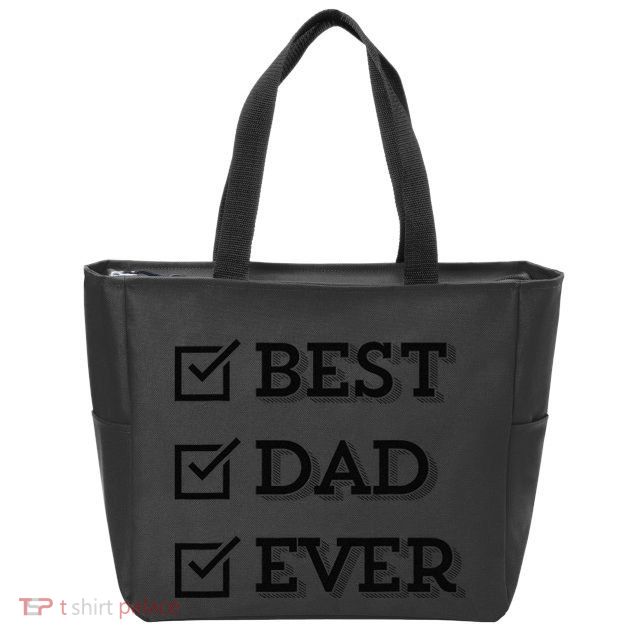 Best Dad Ever Gift For Dad From Daughter Sons Graphic Zip Tote Bag