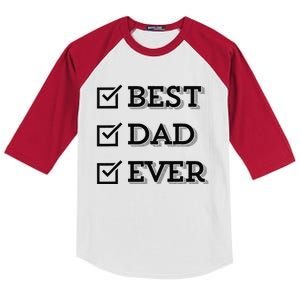 Best Dad Ever Gift For Dad From Daughter Sons Graphic Kids Colorblock Raglan Jersey