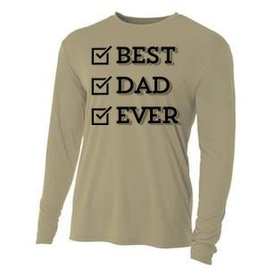 Best Dad Ever Gift For Dad From Daughter Sons Graphic Cooling Performance Long Sleeve Crew