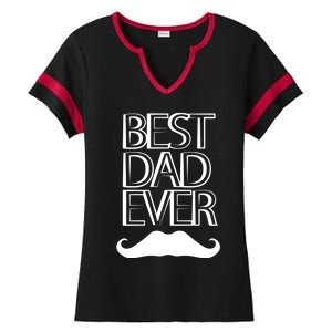 Best Dad Ever Cute Gift Ladies Halftime Notch Neck Tee