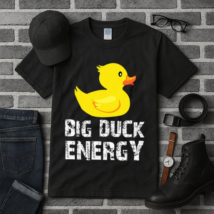 Big Duck Energy Yellow Rubber Duck Design Tall T-Shirt