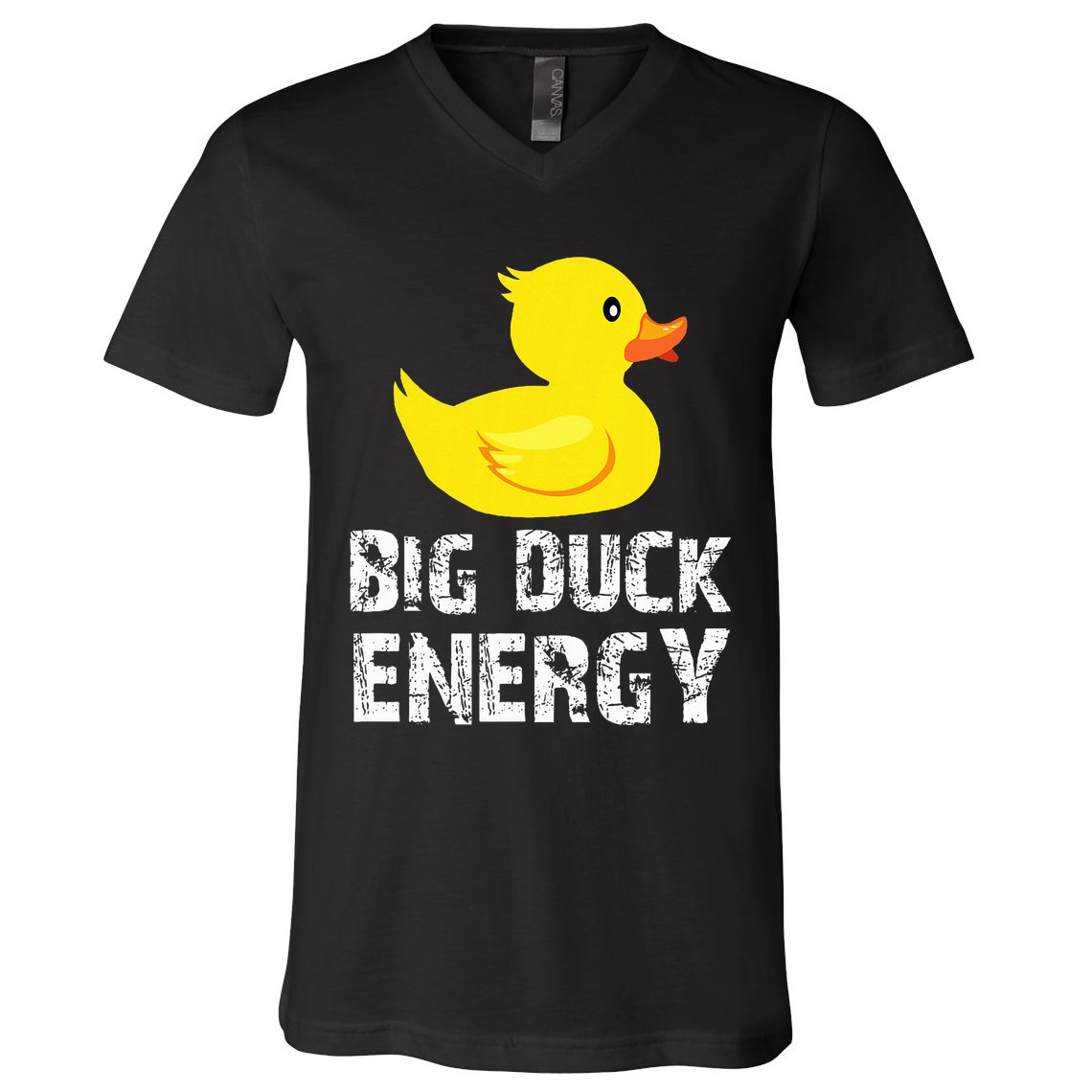 Big Duck Energy Yellow Rubber Duck Design V-Neck T-Shirt