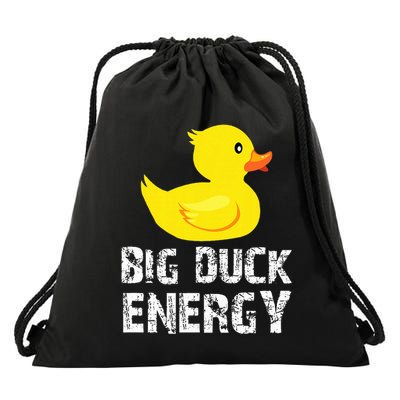 Big Duck Energy Yellow Rubber Duck Design Drawstring Bag